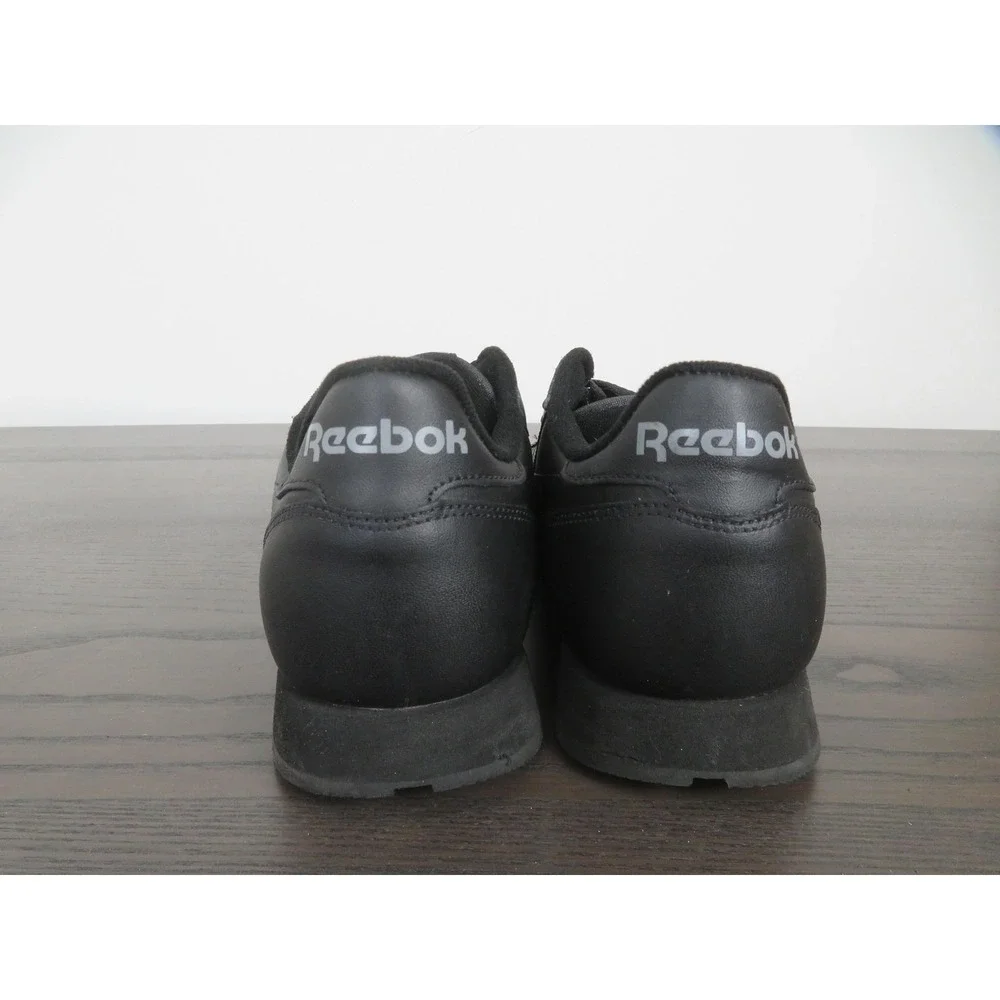 Reebok Classic Leather Shoes Mens Size 12 Black Walking Sneakers Casual Comfort